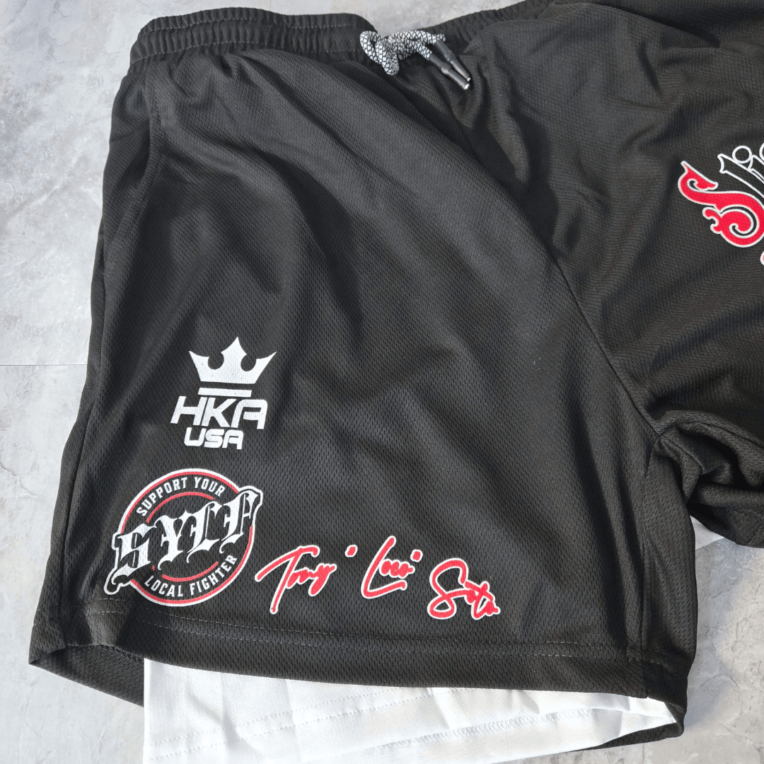 Support Your Local Fighter Tony Loco Soto Signature “Slice. Dice. Done.” 2-in-1 Workout Shorts